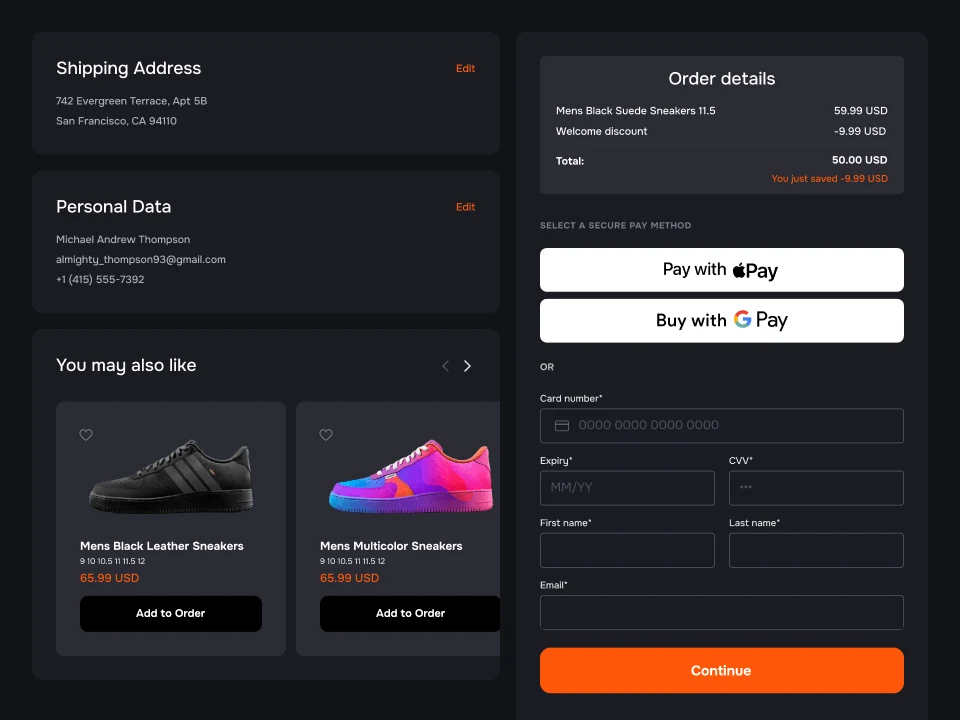 Payment link checkout page
