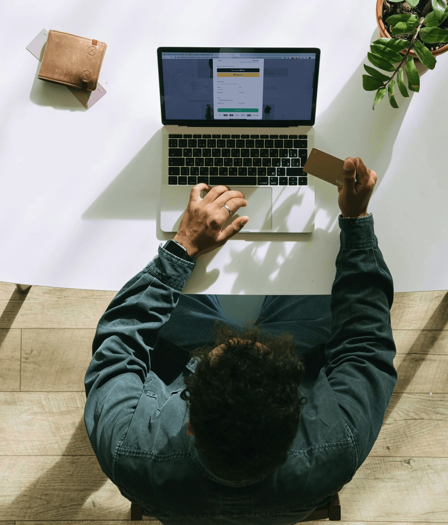 Person making a payment on laptop