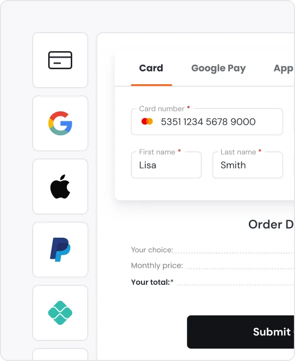 Multiple payment methods for maximum conversion