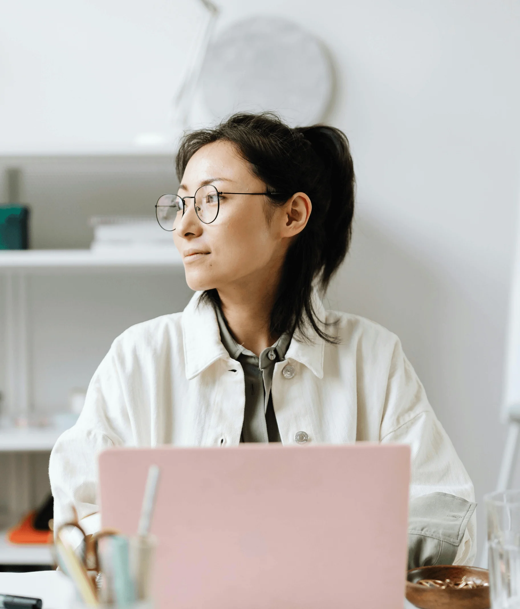 Person working on laptop