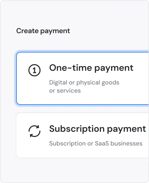 One-time and subscription payment options